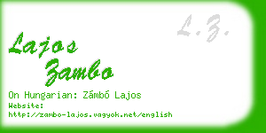lajos zambo business card